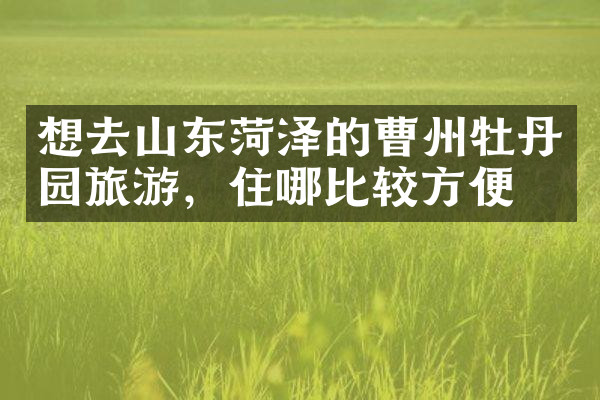 想去山东菏泽的曹州牡丹园旅游，住哪比较方便