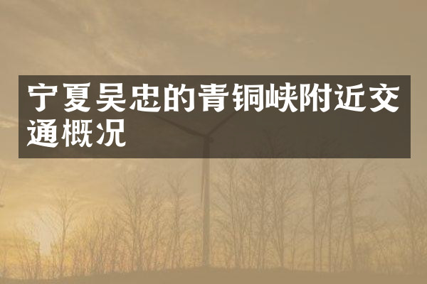 宁夏吴忠的青铜峡附近交通概况