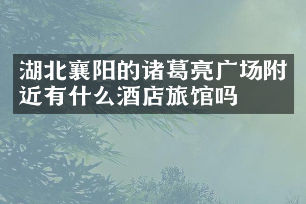 湖北襄阳的诸葛亮广场附近有什么酒店旅馆吗