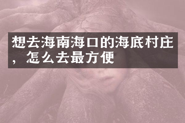 想去海南海口的海底村庄，怎么去最方便