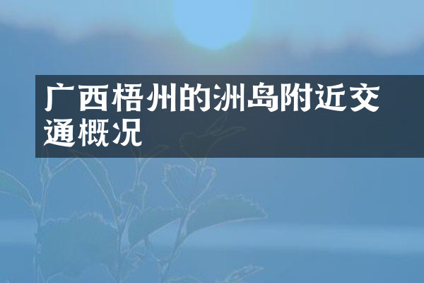 广西梧州的禤洲岛附近交通概况