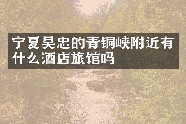 宁夏吴忠的青铜峡附近有什么酒店旅馆吗