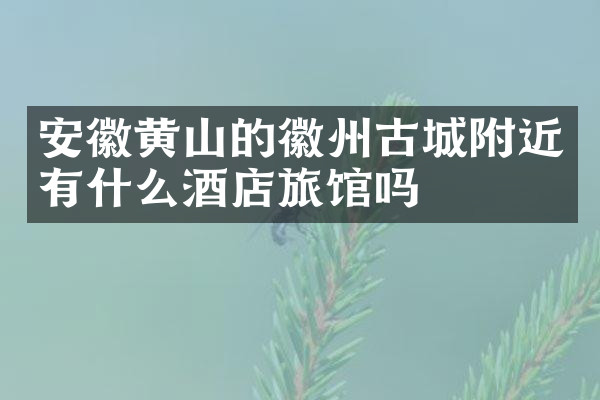 安徽黄山的徽州古城附近有什么酒店旅馆吗