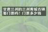 甘肃兰州的兰州青城古镇要门票吗？门票多少钱？