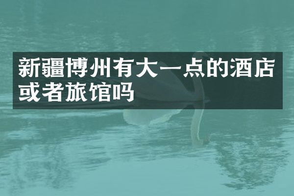 新疆博州有大一点的酒店或者旅馆吗