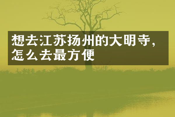 想去江苏扬州的大明寺，怎么去最方便