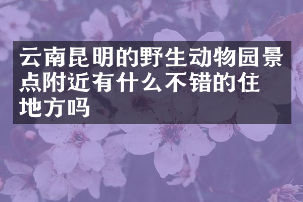 云南昆明的野生动物园景点附近有什么不错的住的地方吗