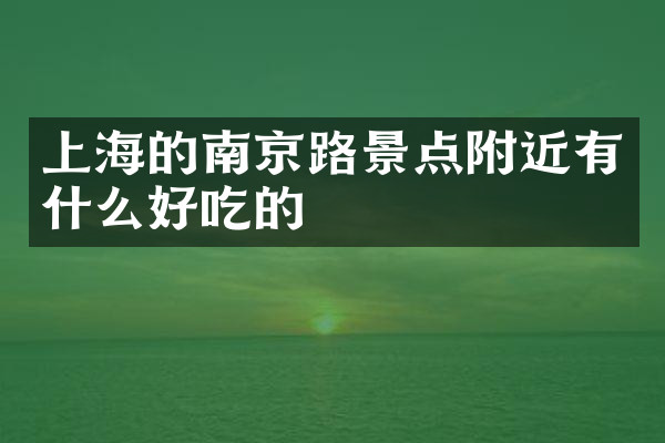 上海的南京路景点附近有什么好吃的