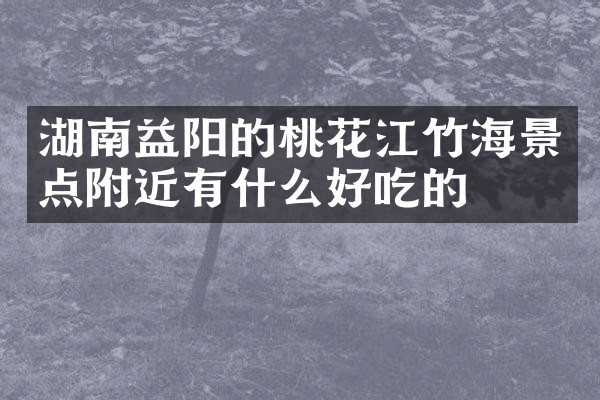 湖南益阳的桃花江竹海景点附近有什么好吃的