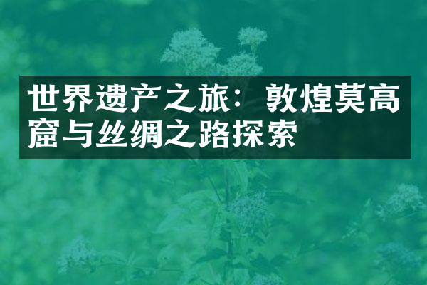 世界遗产之旅：敦煌莫高窟与丝绸之路探索