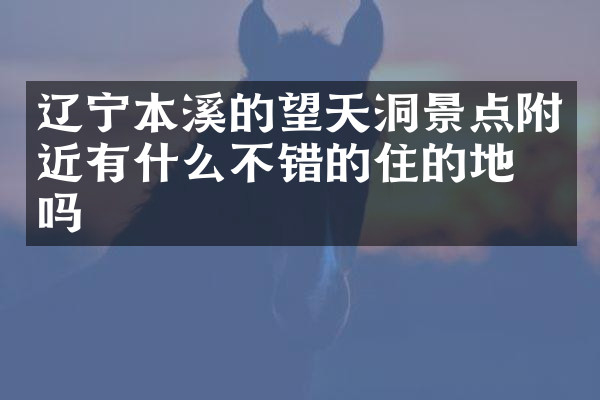 辽宁本溪的望天洞景点附近有什么不错的住的地方吗