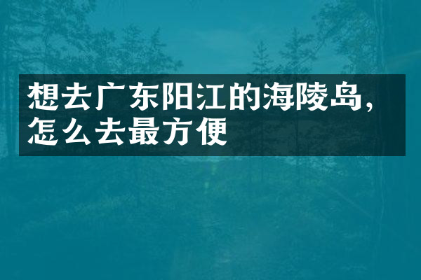 想去广东阳江的海陵岛，怎么去最方便