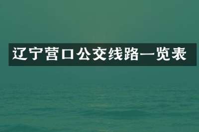 辽宁营口公交线路一览表