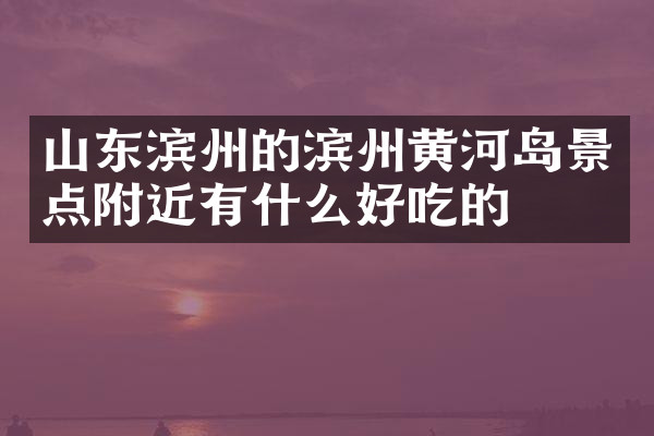 山东滨州的滨州黄河岛景点附近有什么好吃的
