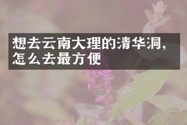 想去云南大理的清华洞，怎么去最方便