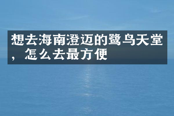 想去海南澄迈的鹭鸟天堂，怎么去最方便