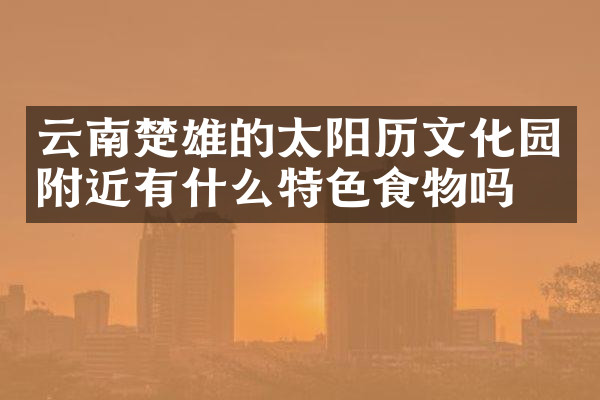 云南楚雄的太阳历文化园附近有什么特色食物吗