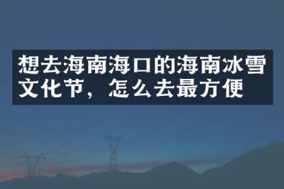 想去海南海口的海南冰雪文化节，怎么去最方便