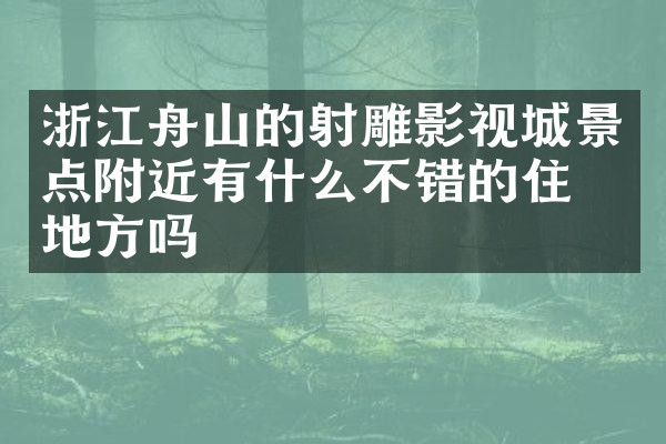 浙江舟山的射雕影视城景点附近有什么不错的住的地方吗