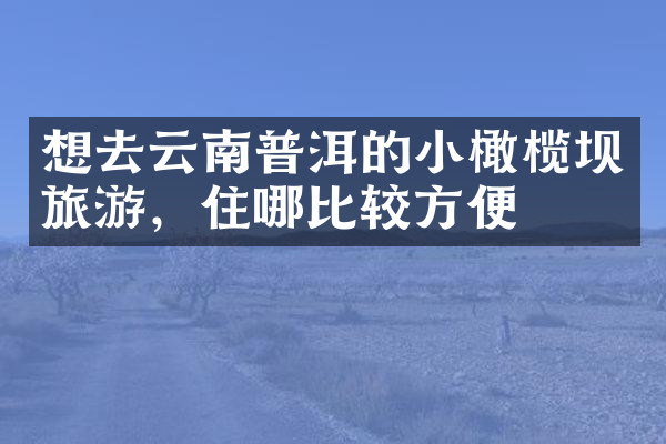 想去云南普洱的小橄榄坝旅游，住哪比较方便