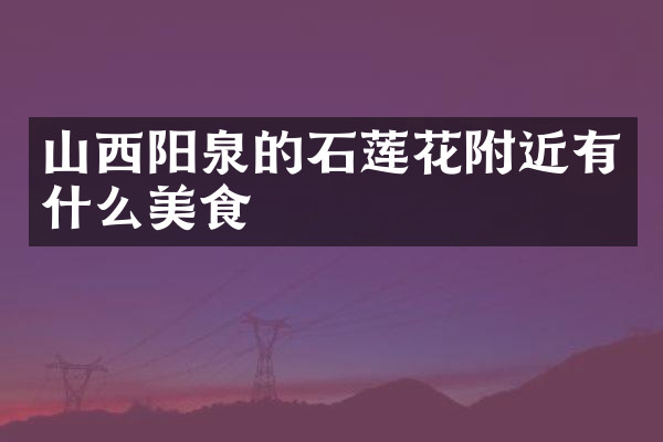 山西阳泉的石莲花附近有什么美食