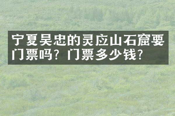 宁夏吴忠的灵应山石窟要门票吗？门票多少钱？