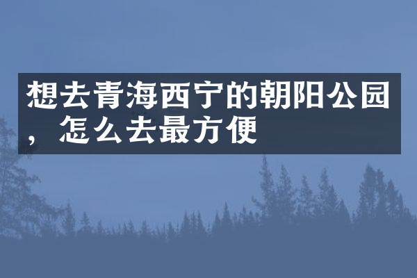 想去青海西宁的朝阳公园，怎么去最方便