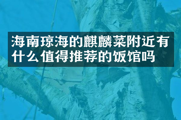 海南琼海的麒麟菜附近有什么值得推荐的饭馆吗