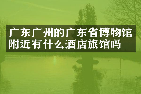 广东广州的广东省博物馆附近有什么酒店旅馆吗