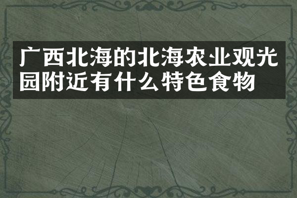 广西北海的北海农业观光园附近有什么特色食物吗