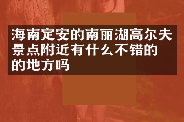 海南定安的南丽湖高尔夫景点附近有什么不错的住的地方吗