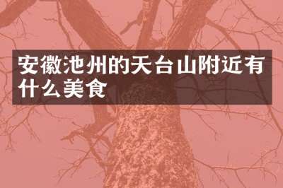 安徽池州的天台山附近有什么美食