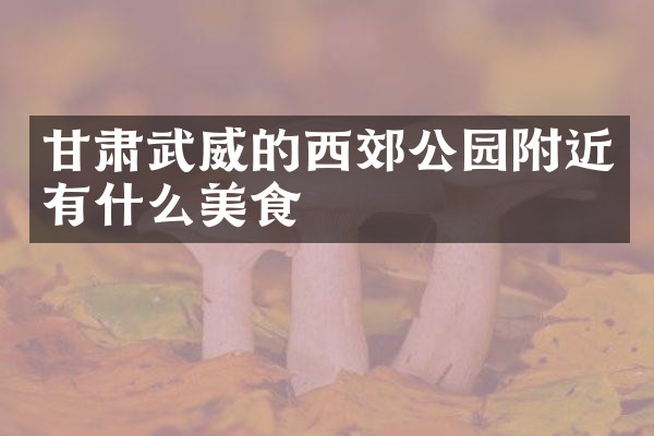 甘肃武威的西郊公园附近有什么美食