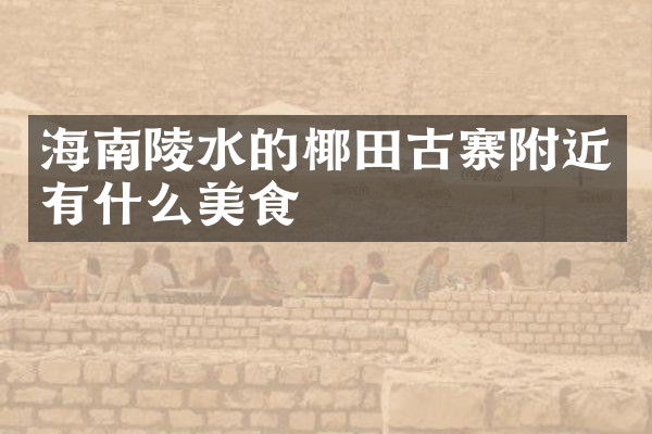 海南陵水的椰田古寨附近有什么美食