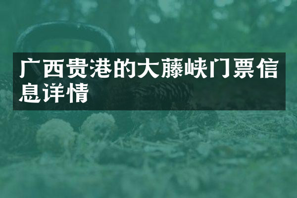 广西贵港的大藤峡门票信息详情