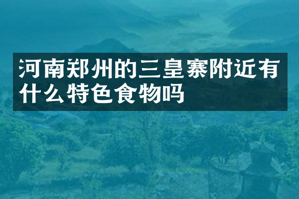 河南郑州的三皇寨附近有什么特色食物吗