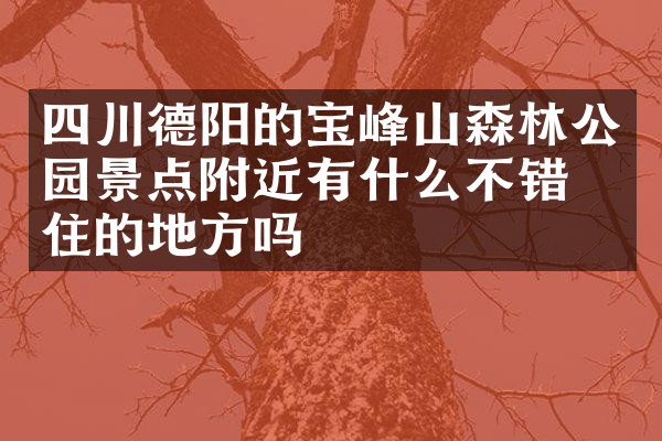 四川德阳的宝峰山森林公园景点附近有什么不错的住的地方吗