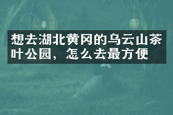 想去湖北黄冈的乌云山茶叶公园，怎么去最方便