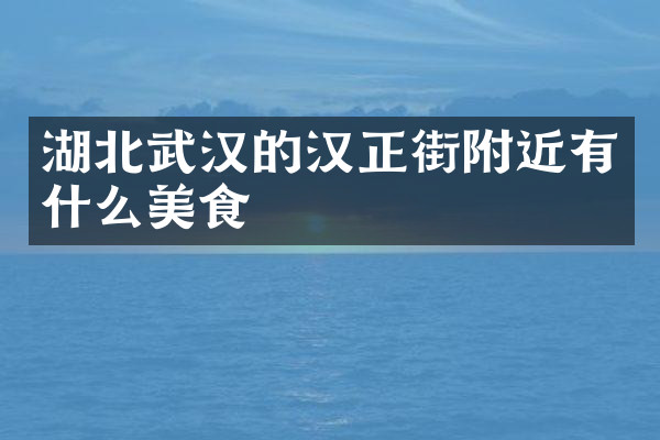 湖北武汉的汉正街附近有什么美食