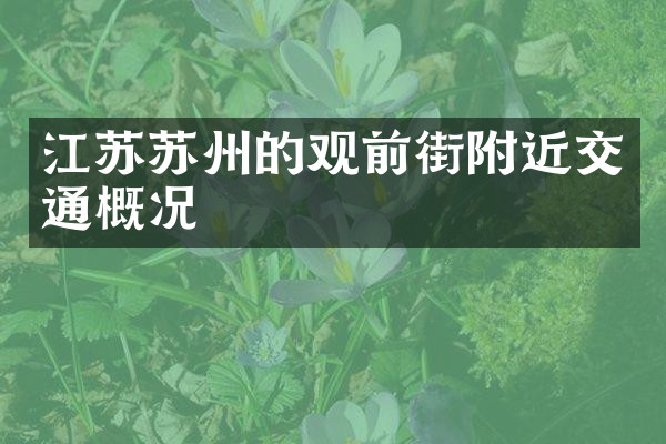 江苏苏州的观前街附近交通概况