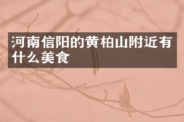 河南信阳的黄柏山附近有什么美食