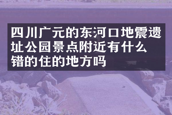 四川广元的东河口地震遗址公园景点附近有什么不错的住的地方吗