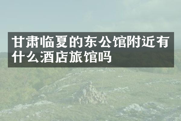 甘肃临夏的东公馆附近有什么酒店旅馆吗
