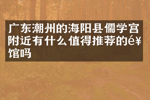 广东潮州的海阳县儒学宫附近有什么值得推荐的饭馆吗