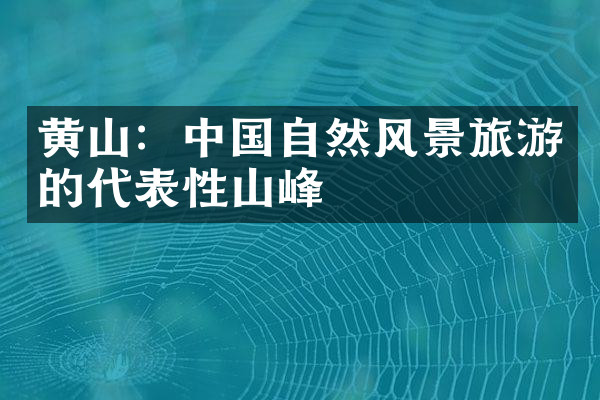 黄山：中国自然风景旅游的代表性山峰