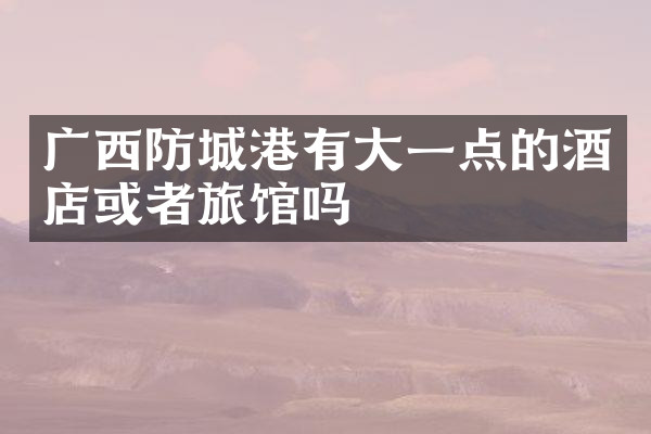 广西防城港有大一点的酒店或者旅馆吗