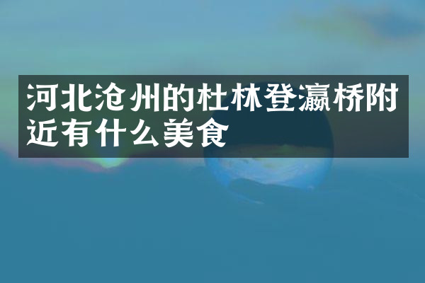 河北沧州的杜林登瀛桥附近有什么美食