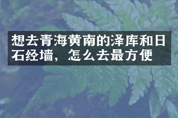 想去青海黄南的泽库和日石经墙，怎么去最方便