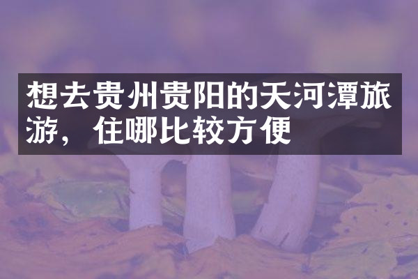 想去贵州贵阳的天河潭旅游，住哪比较方便