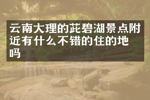 云南大理的茈碧湖景点附近有什么不错的住的地方吗
